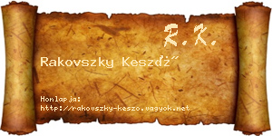 Rakovszky Kesző névjegykártya